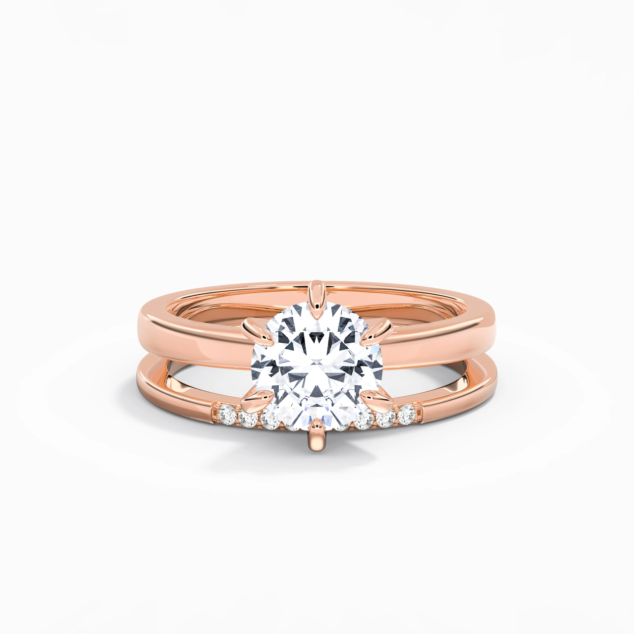 1.50ct Moissanite Wedding Ring Set 925 Sterling Silver
