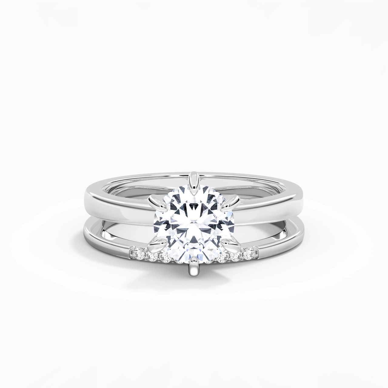 1.50ct Moissanite Wedding Ring Set 925 Sterling Silver