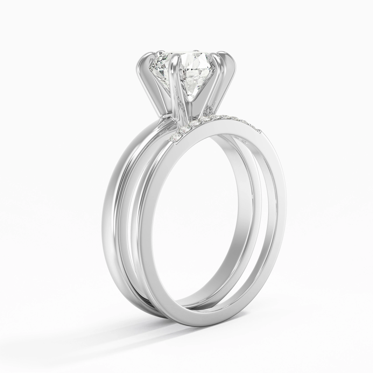 1.50ct Moissanite Wedding Ring Set 925 Sterling Silver