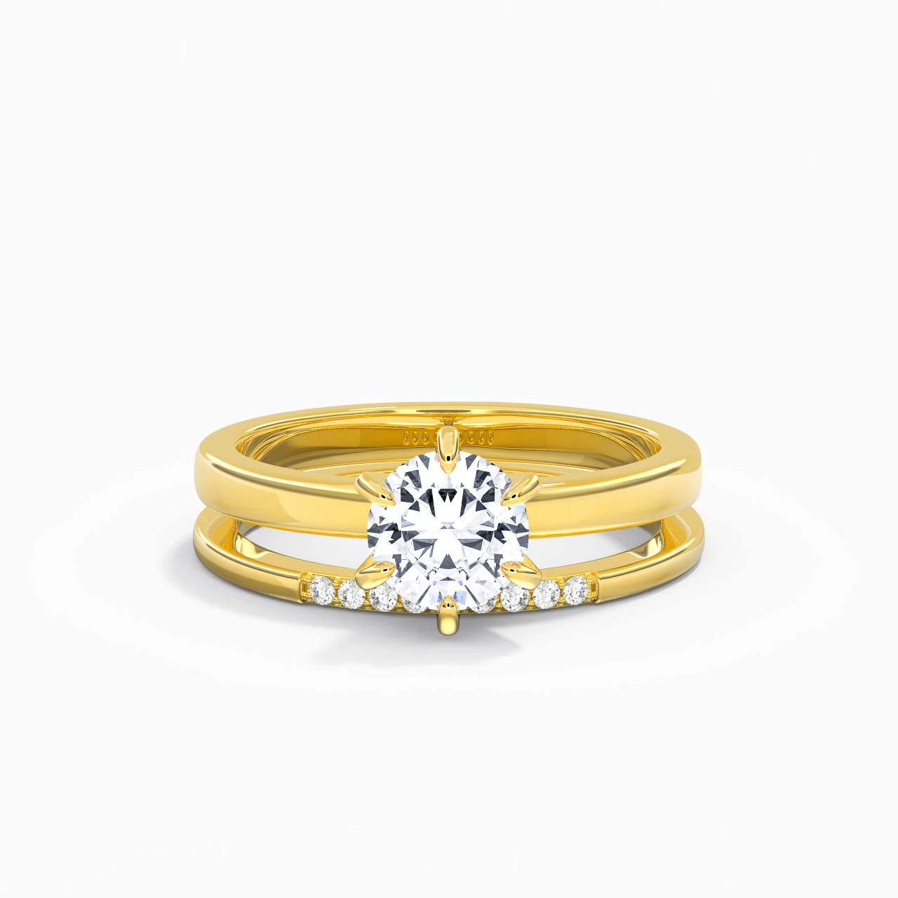 1.00ct Moissanite Wedding Ring Set 925 Sterling Silver