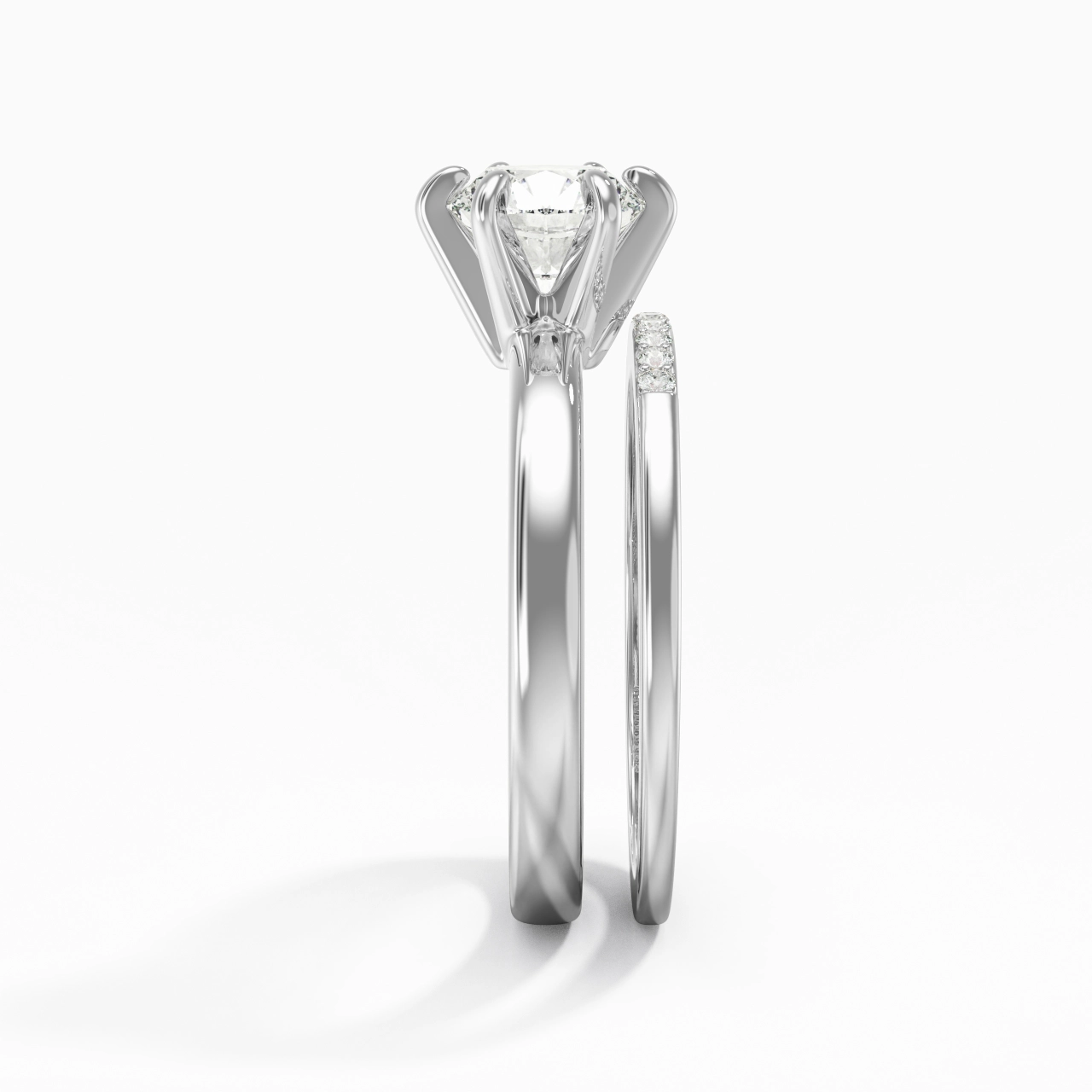 1.00ct Moissanite Wedding Ring Set 925 Sterling Silver
