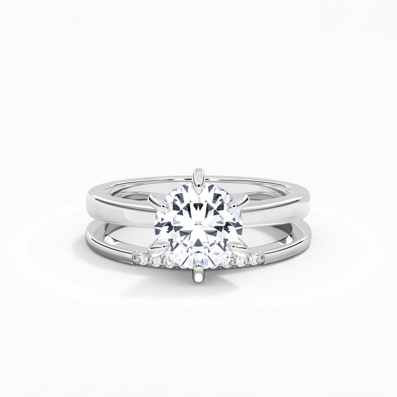 2.00ct Moissanite Wedding Ring Set 925 Sterling Silver