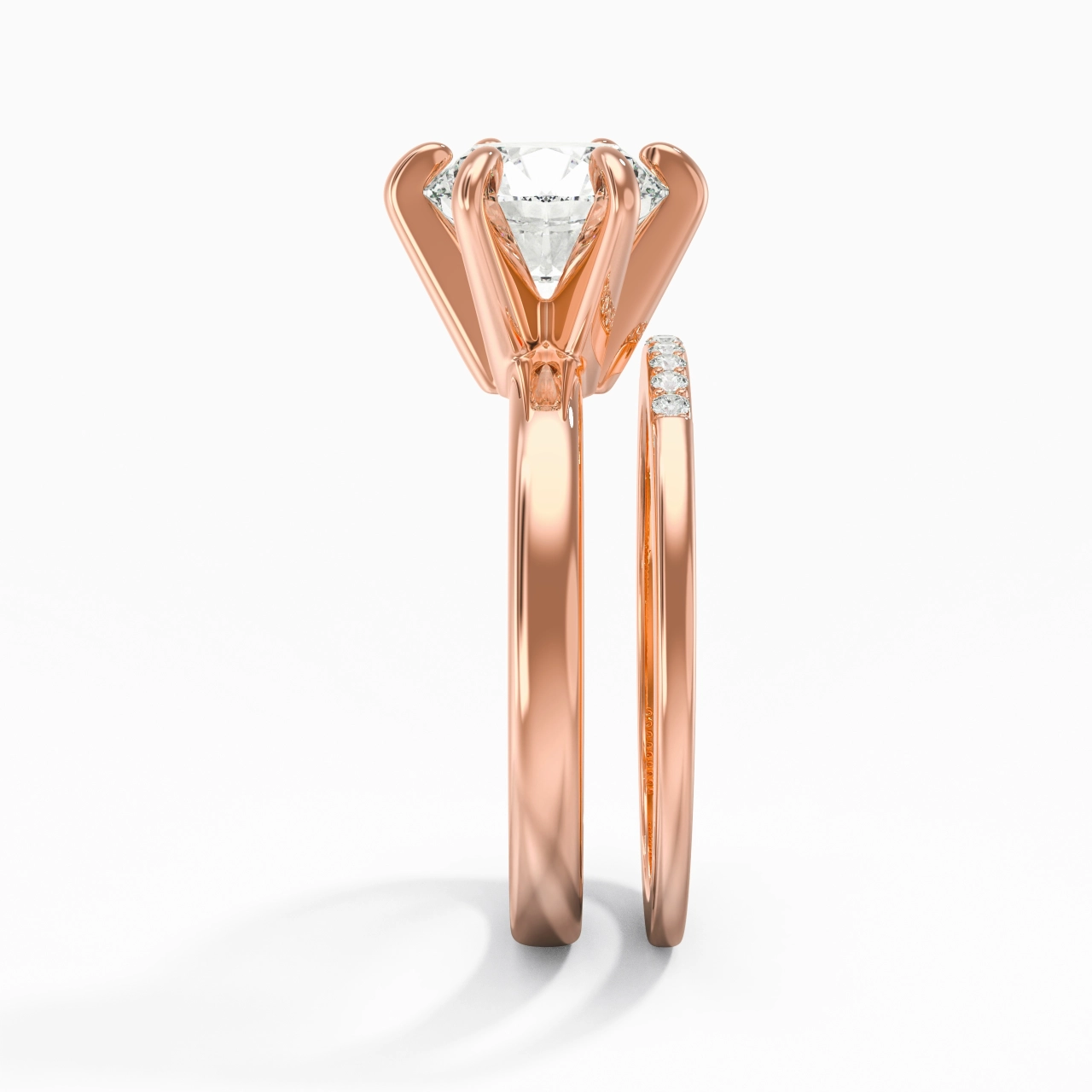 2.00ct Moissanite Wedding Ring Set 14K Rose Gold