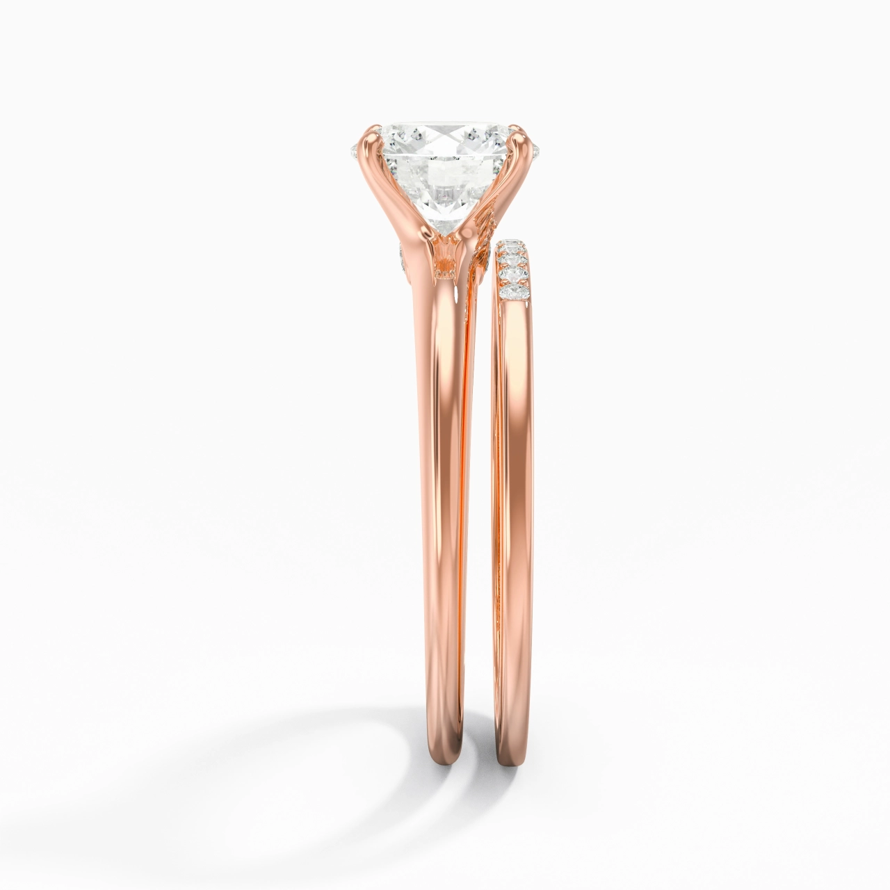 Solitaire Wedding Ring Set 1.50ct Moissanite