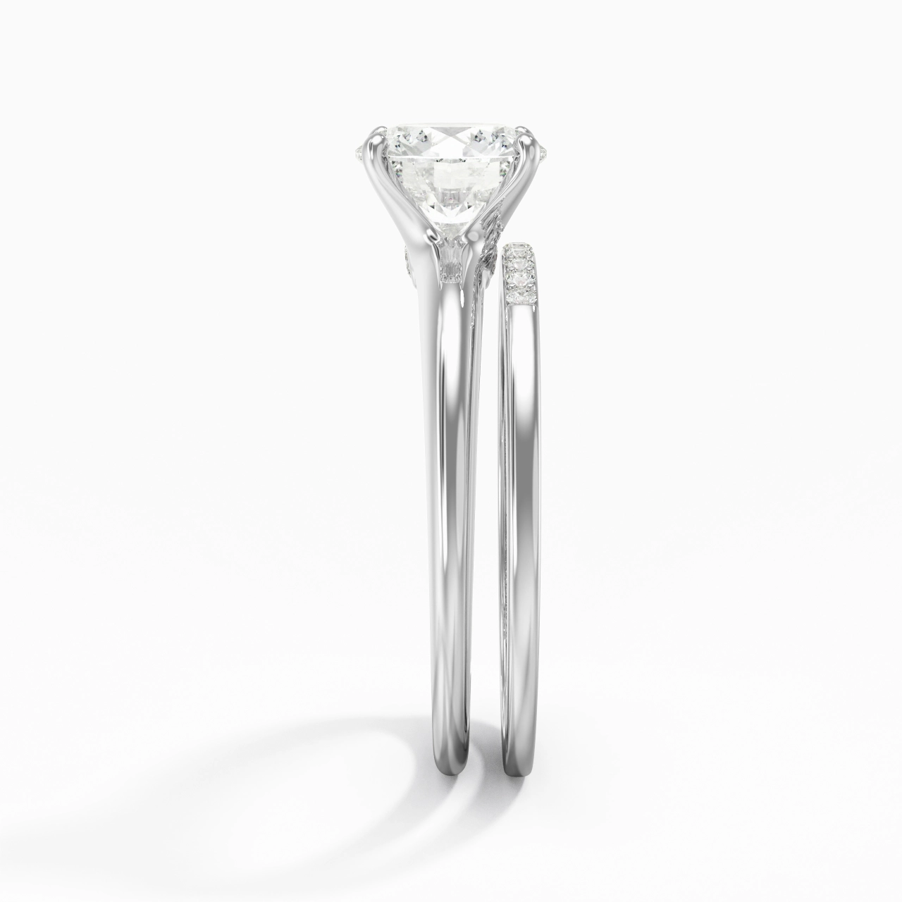 Solitaire Wedding Ring Set 1.50ct Moissanite