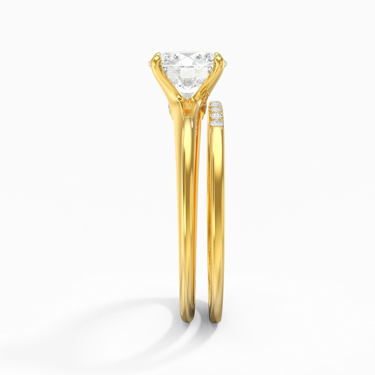 Solitaire Wedding Ring Set 1.50ct Moissanite
