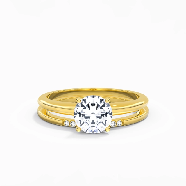 Tapered Classic Solitaire Wedding Ring Set Moissanite 1.50ct Round 925 Sterling Silver Tapered Classic Solitaire Wedding Ring Set Moissanite 1.50ct Round 925 Sterling Silver