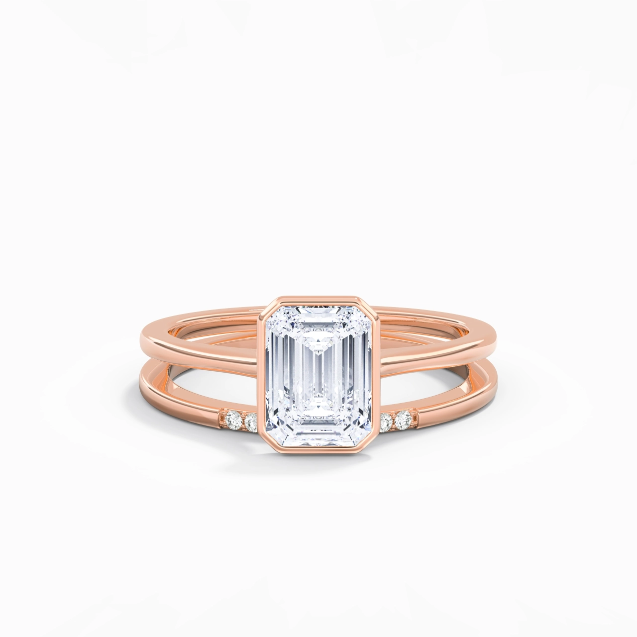 Simple Emerald 2.00ct Moissanite Bridal Set