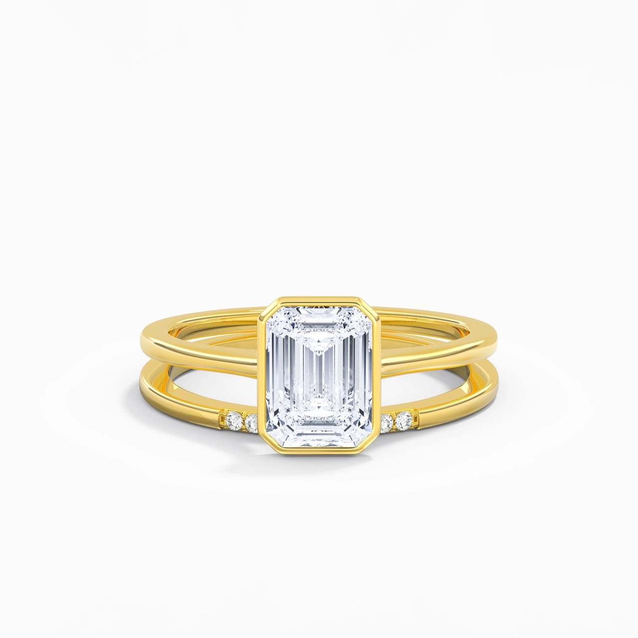 Simple Emerald 2.00ct Moissanite Bridal Set