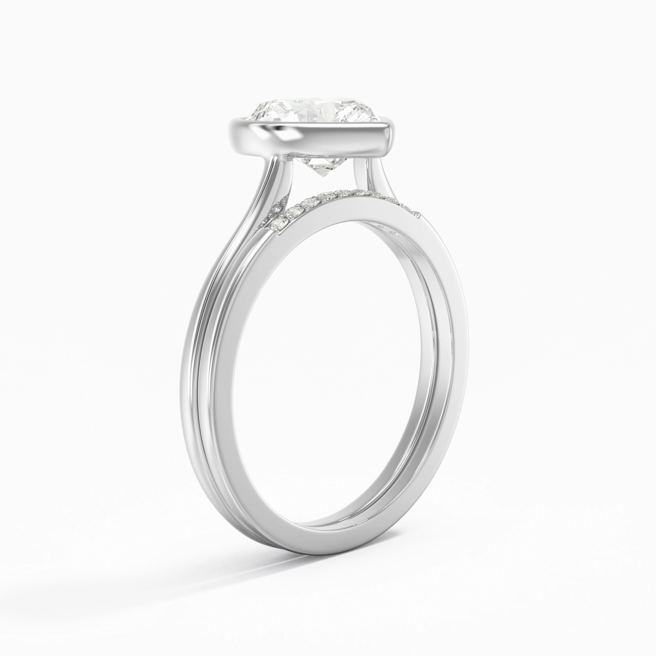 Simple Cœur 1.50ct Moissanite Ensemble nuptial