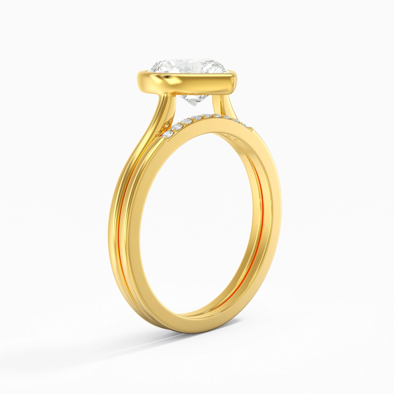Simple Cœur 1.50ct Moissanite Ensemble nuptial