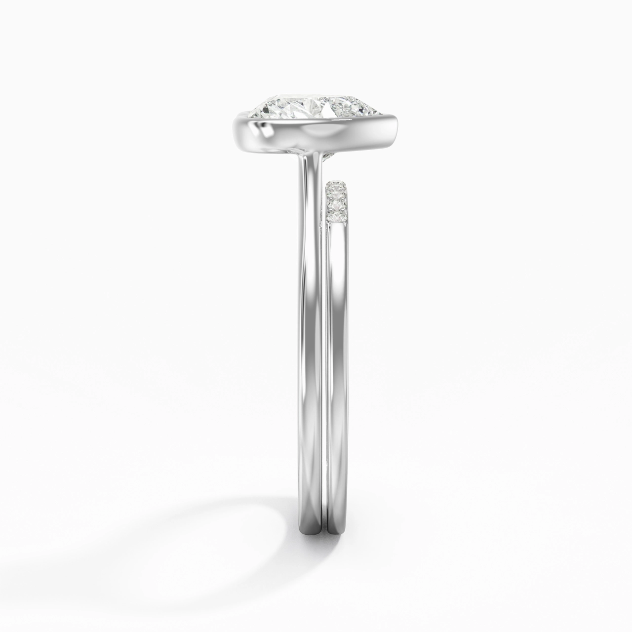 Simple Cœur 1.50ct Moissanite Ensemble nuptial