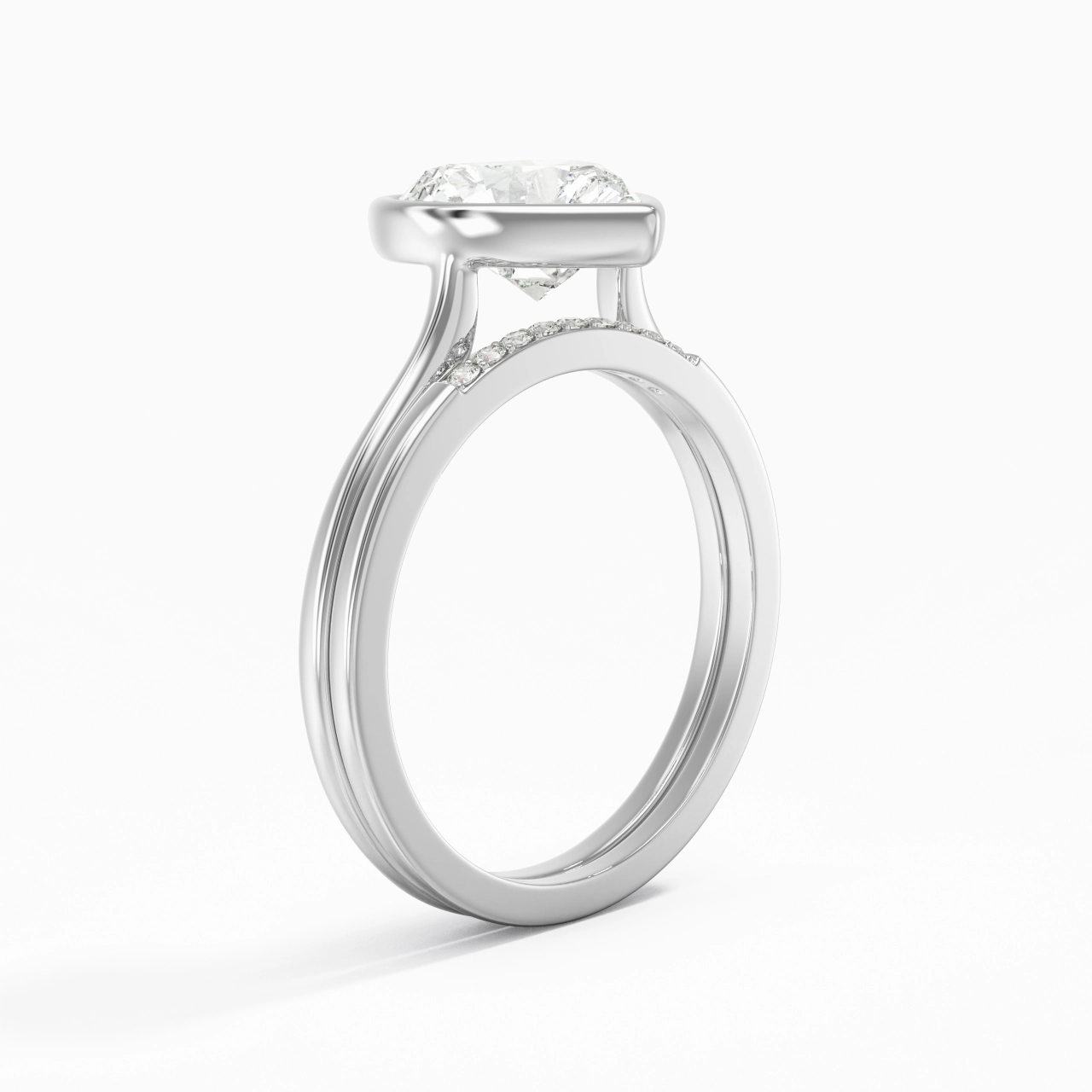 Simple Heart 2.00ct Moissanite Bridal Set