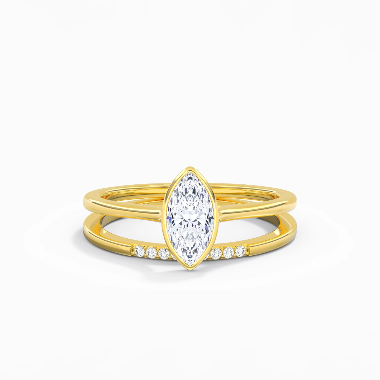 Simple Marquise 0.80ct Moissanite Bridal Set