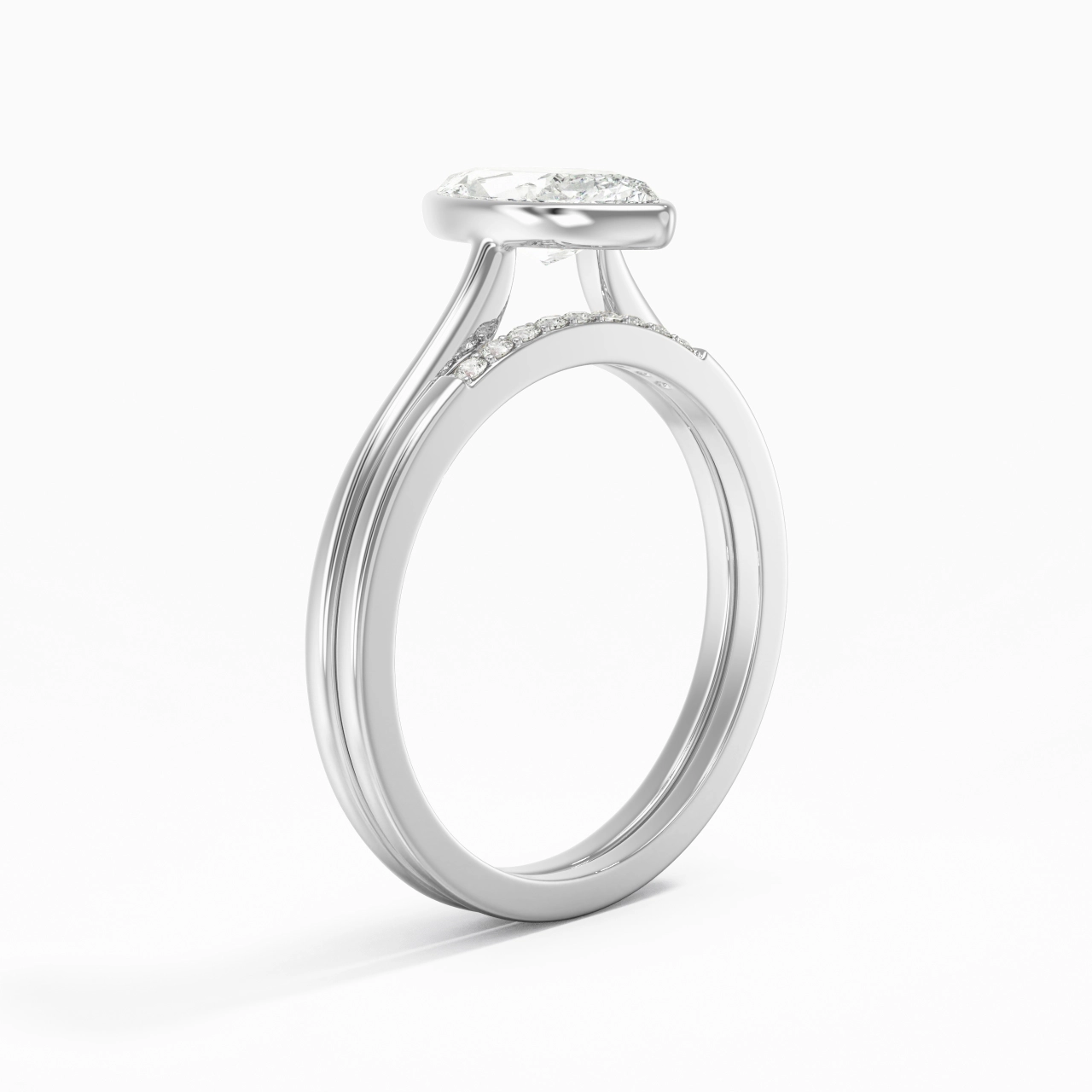 Simple Marquise 1.00ct Moissanite Bridal Set