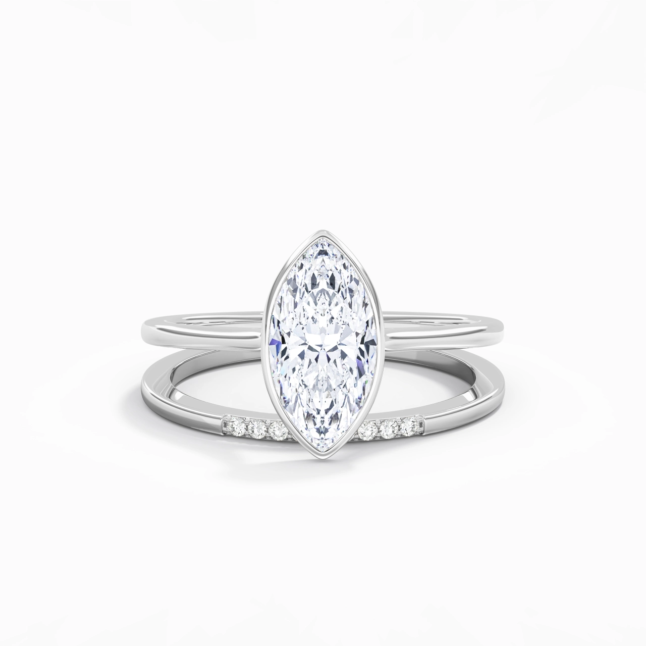 Simple Marquise 2.00ct Moissanite Bridal Set