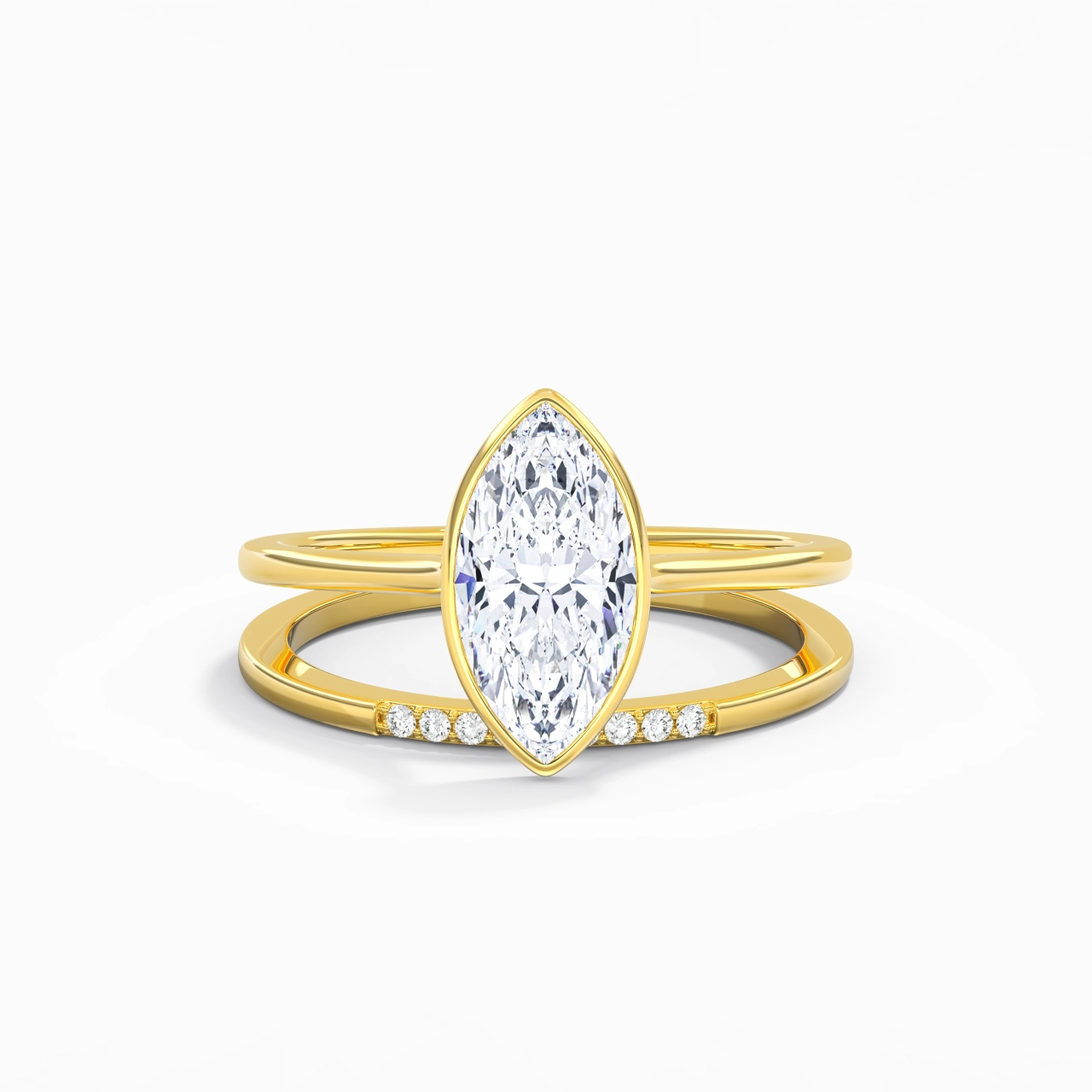 Simple Marquise 2.00ct Moissanite Bridal Set