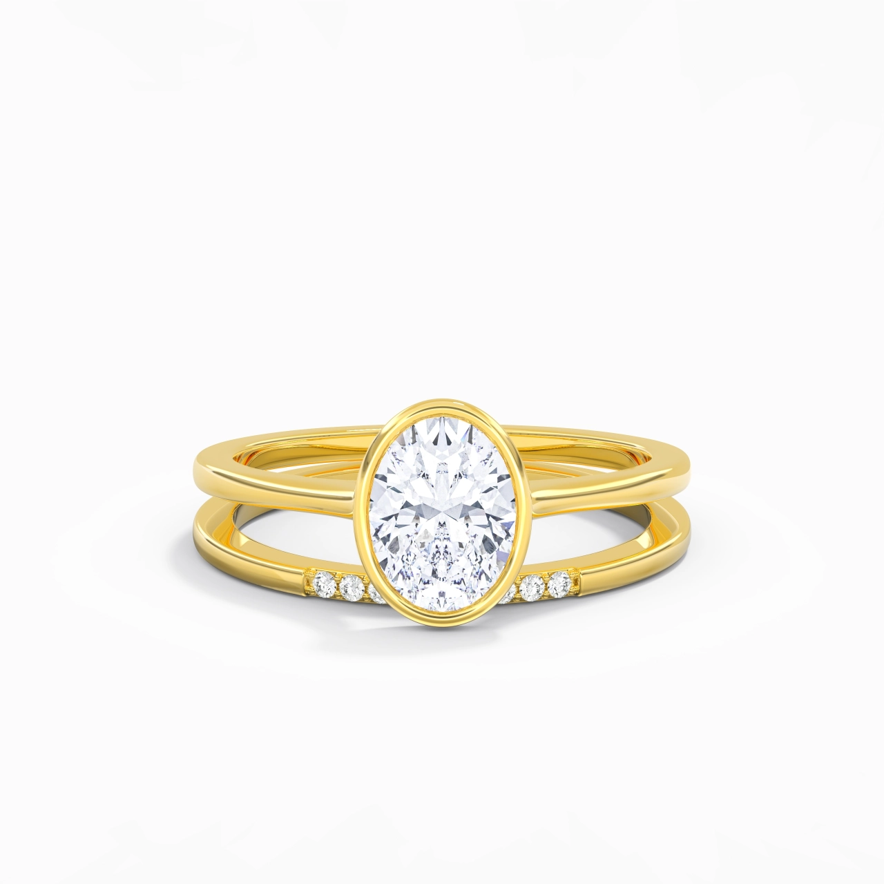 Simple Oval 1.50ct Moissanite Bridal Set