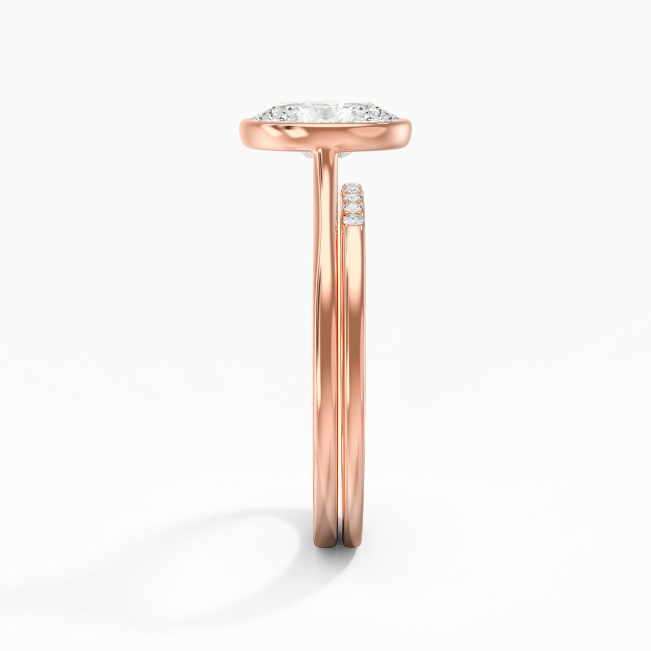 Simple Ovale 1.50ct Moissanite Ensemble nuptial