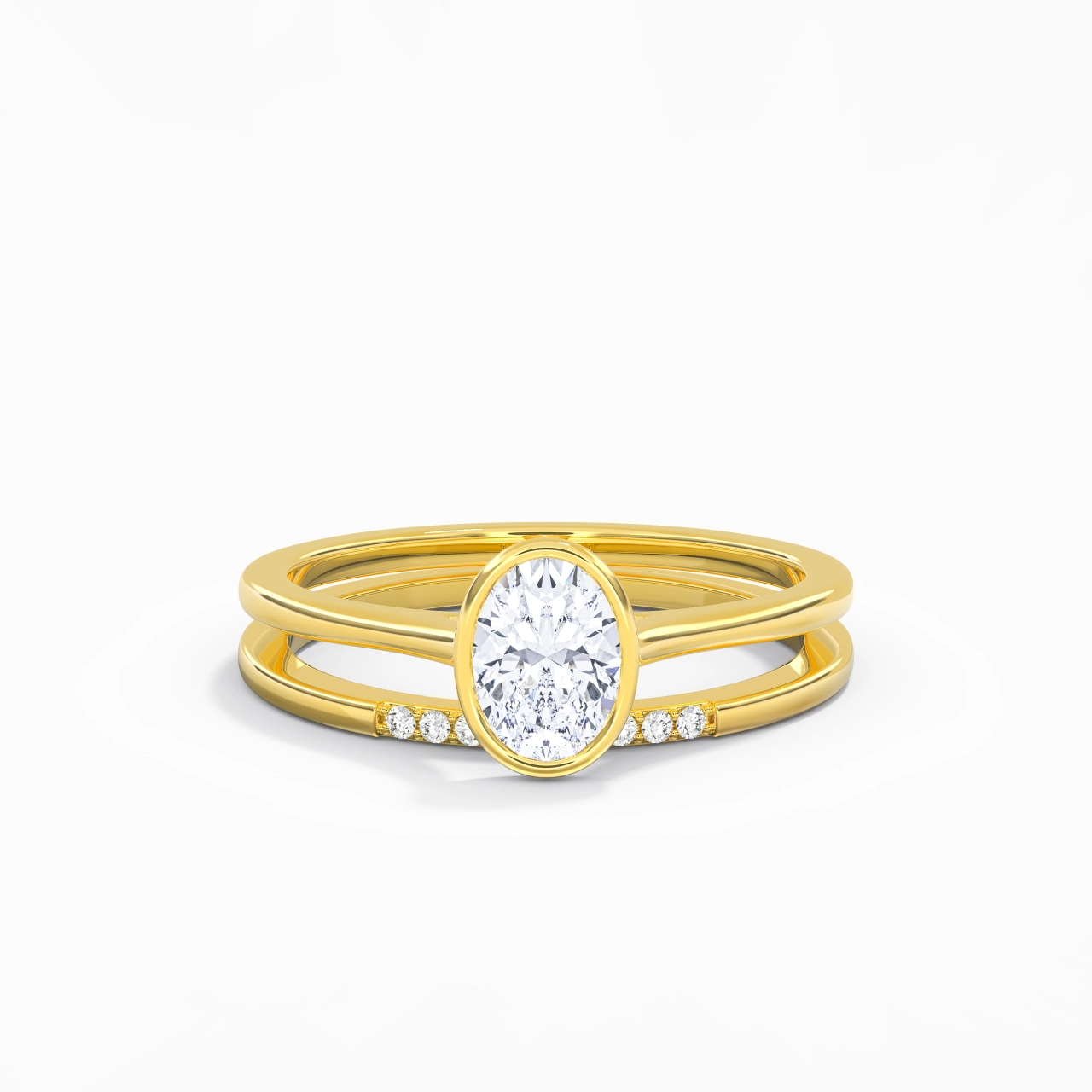 Simple Oval 1.00ct Moissanite Bridal Set