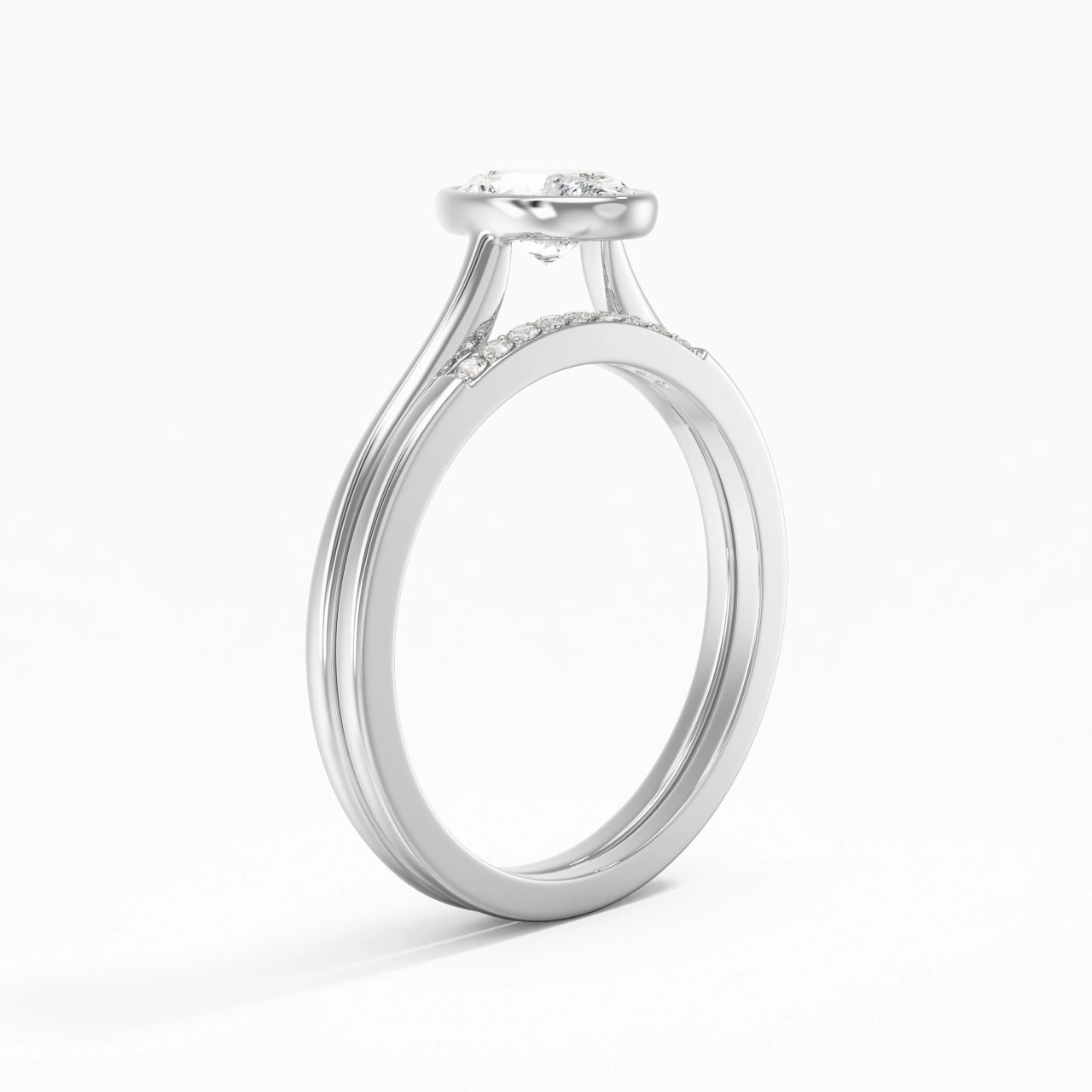 Simple Oval 1.00ct Moissanite Bridal Set