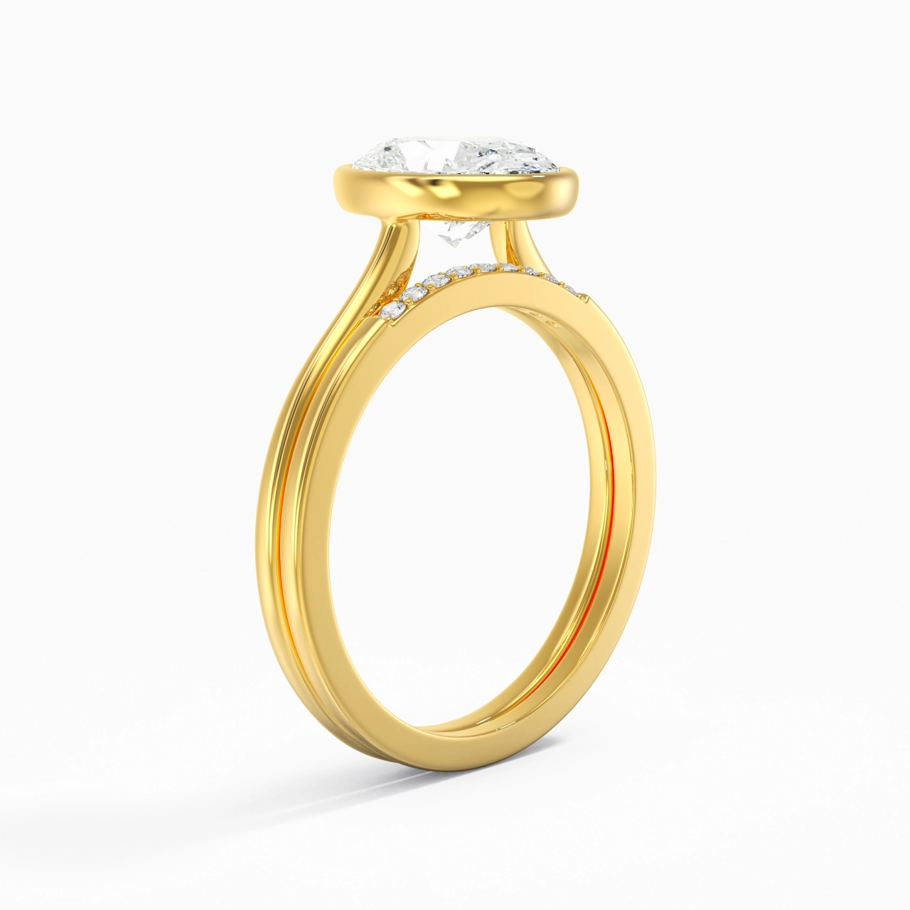 Simple Oval 2.00ct Moissanite Bridal Set