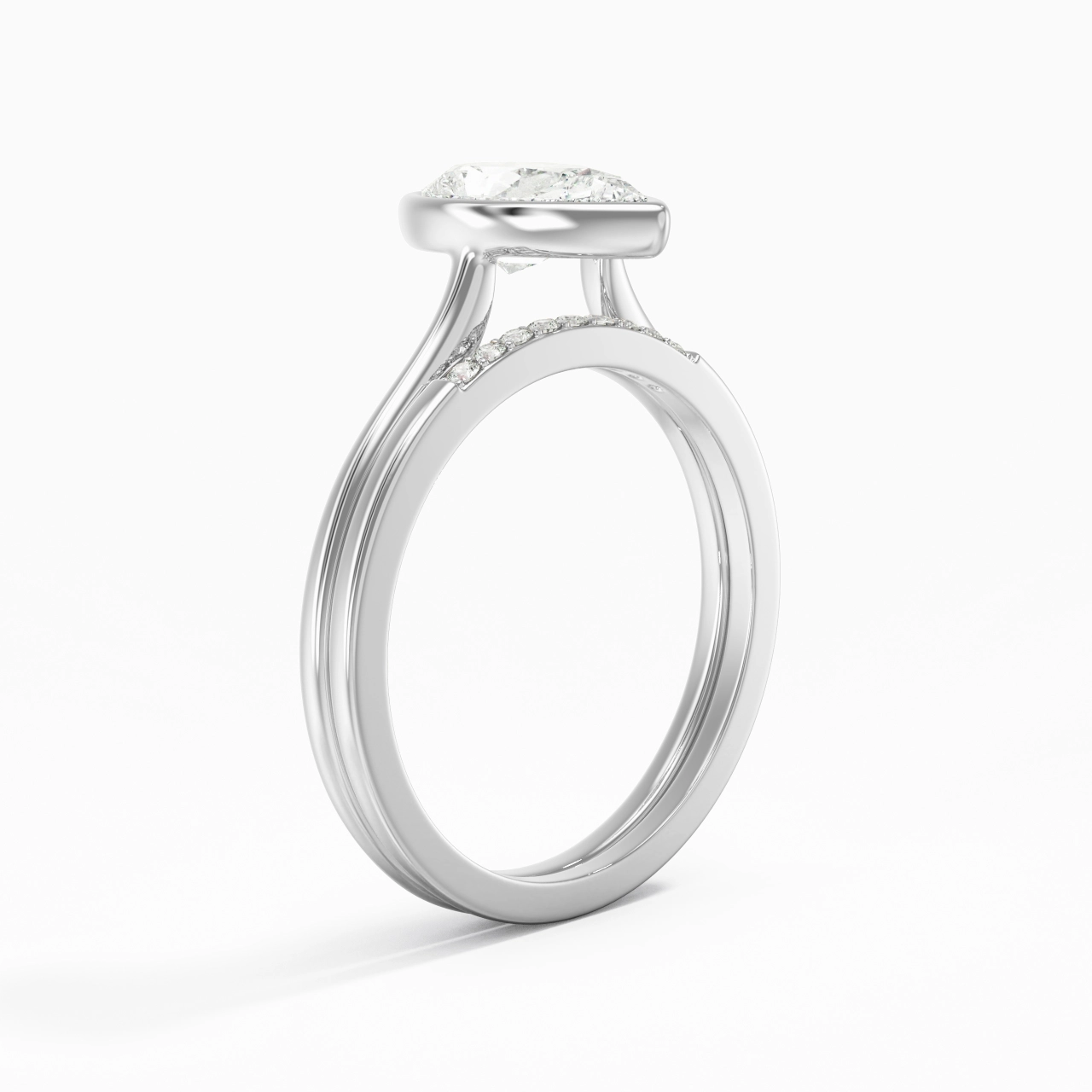 Simple Pear 1.50ct Moissanite Bridal Set