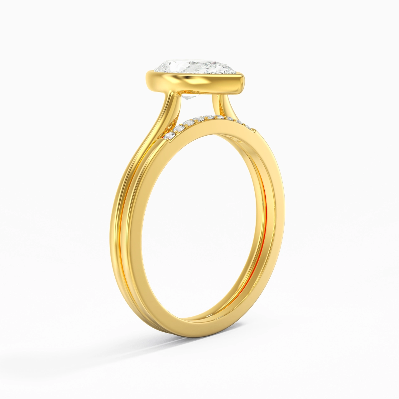 Simple Pear 1.50ct Moissanite Bridal Set