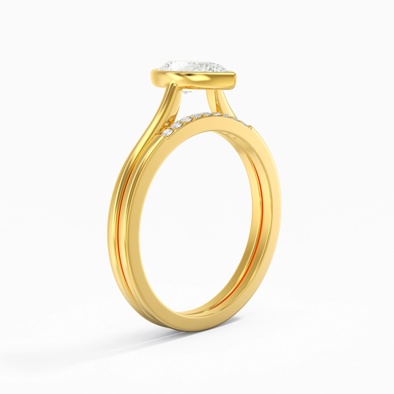 Simple Pear 1.00ct Moissanite Bridal Set