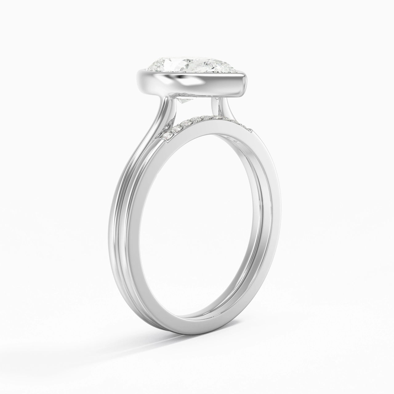 Simple Pear 2.00ct Moissanite Bridal Set