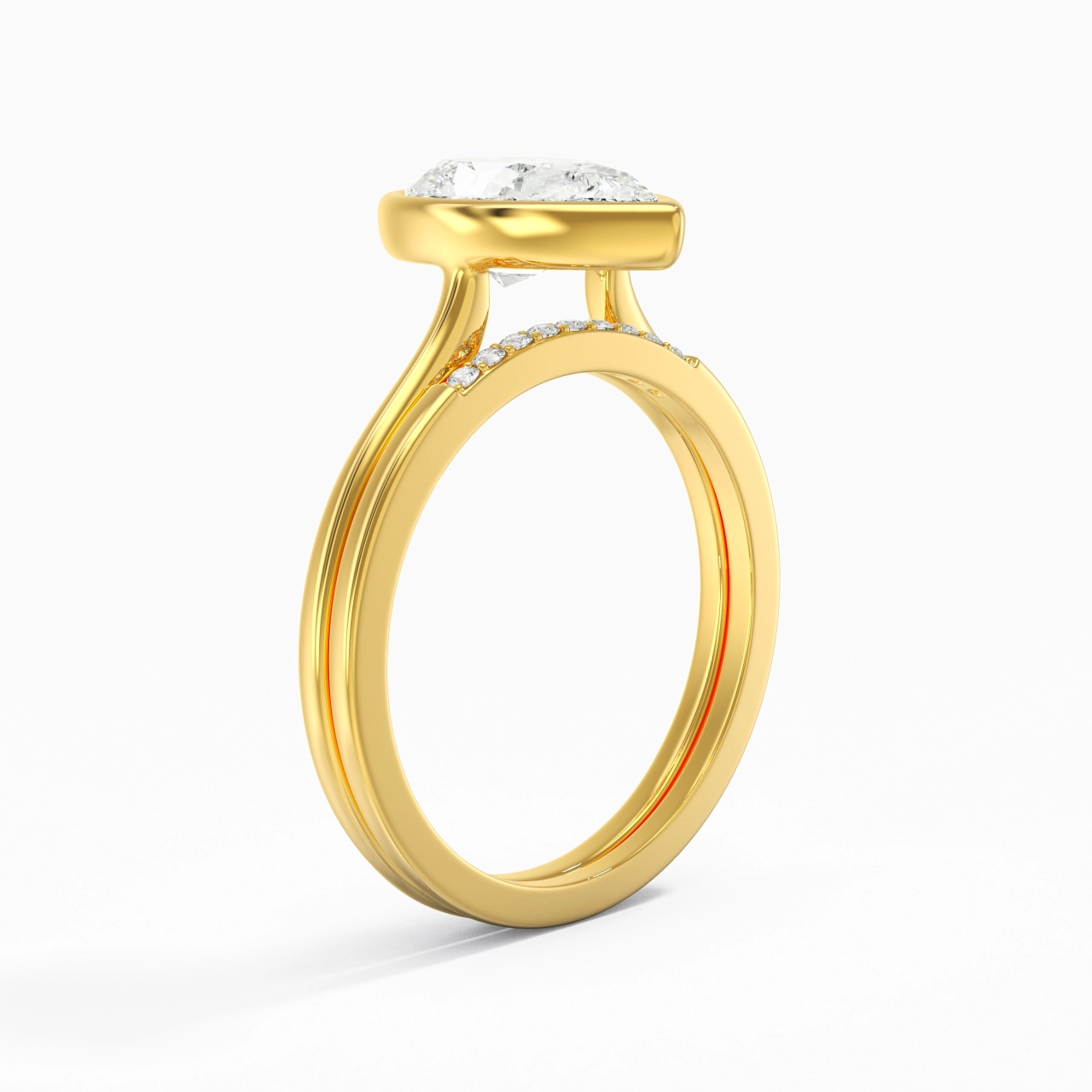 Simple Pear 2.00ct Moissanite Bridal Set