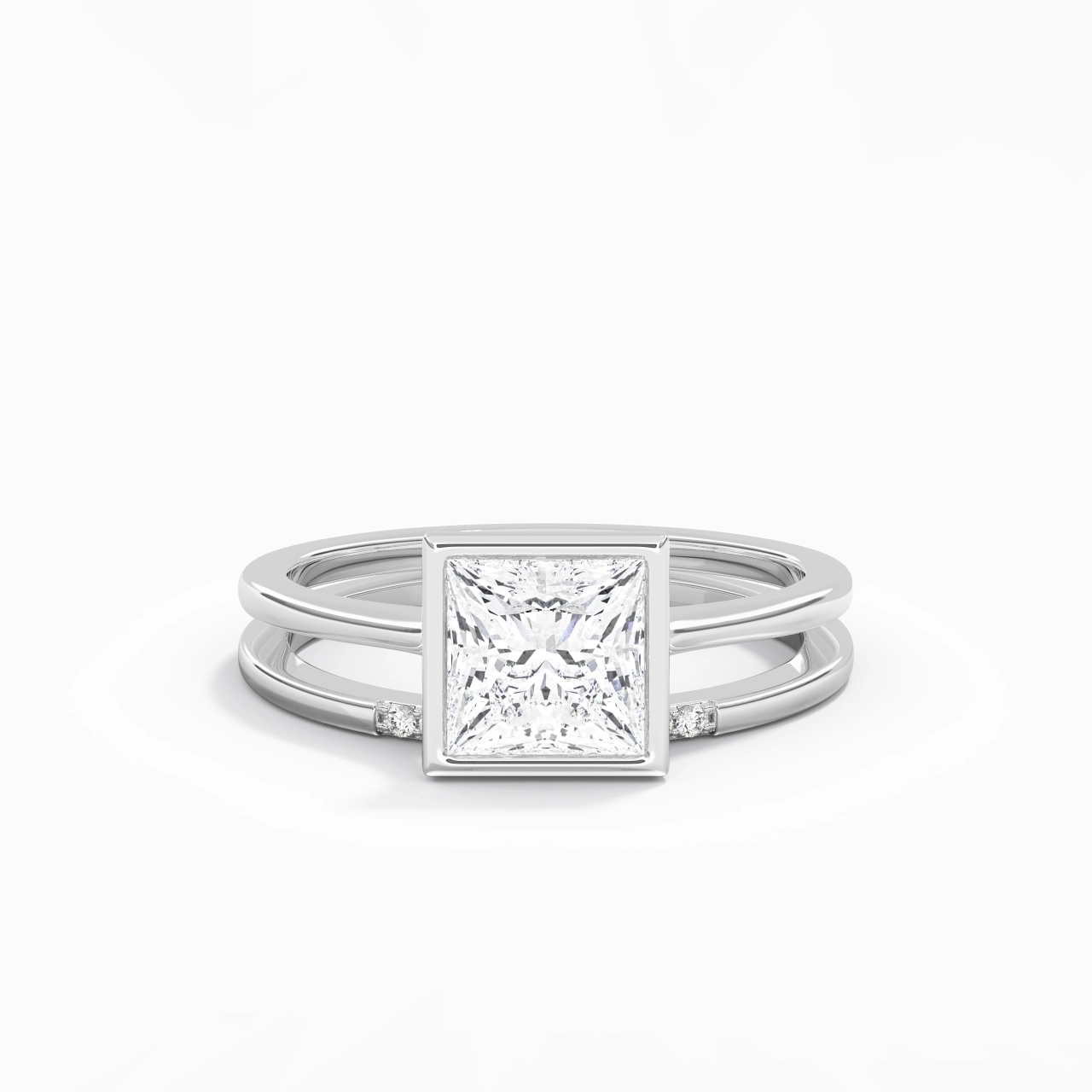 Simple Princesse 1.50ct Moissanite Ensemble nuptial