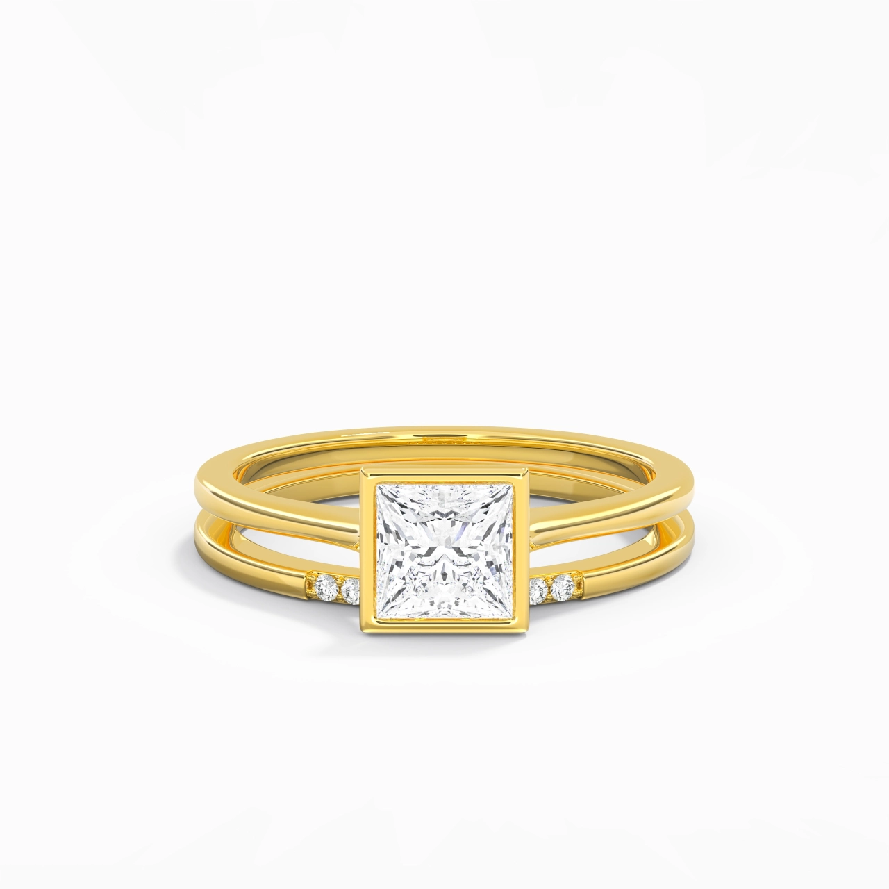 Simple Princess 1.00ct Moissanite Bridal Set