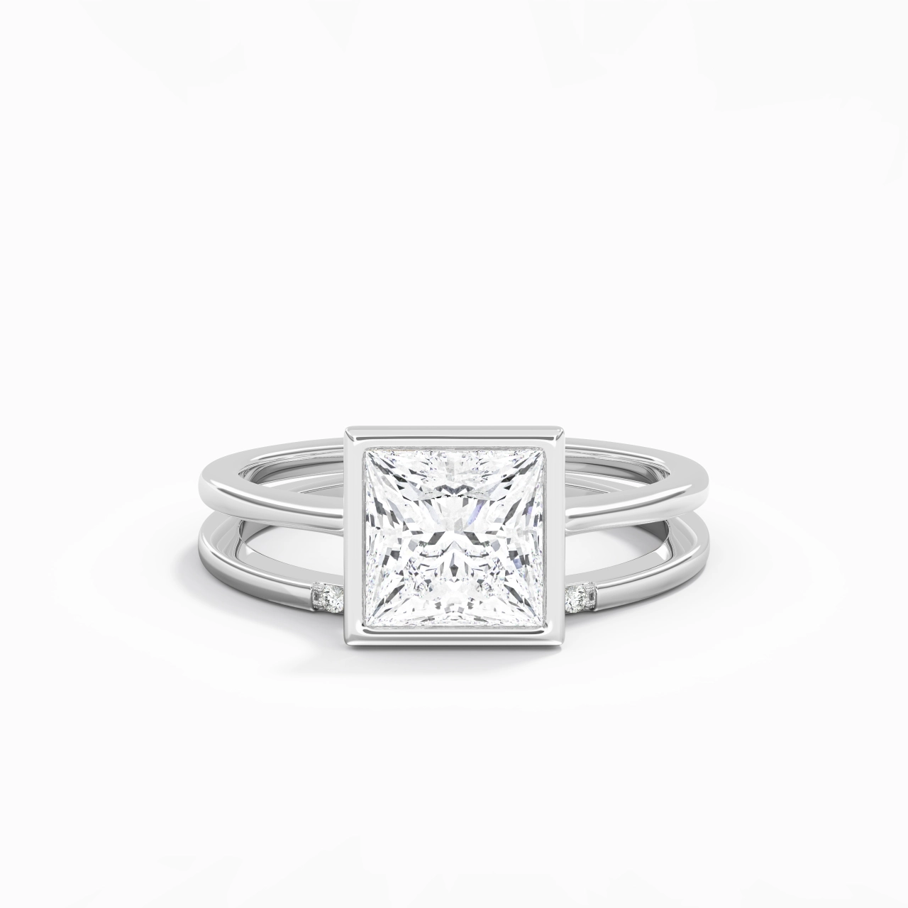 Simple Princess 2.00ct Moissanite Bridal Set