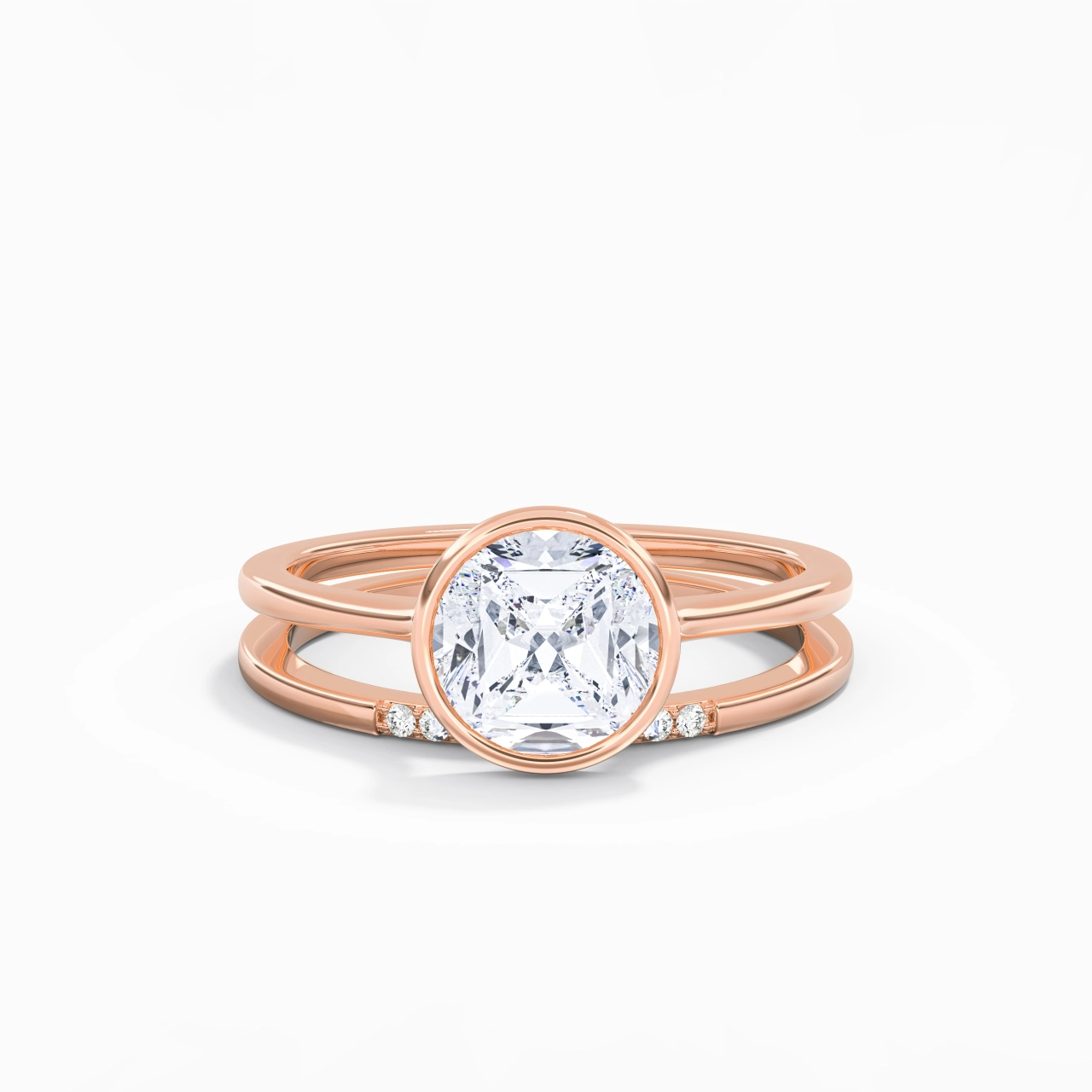 Simple Rond 1.50ct Moissanite Ensemble nuptial