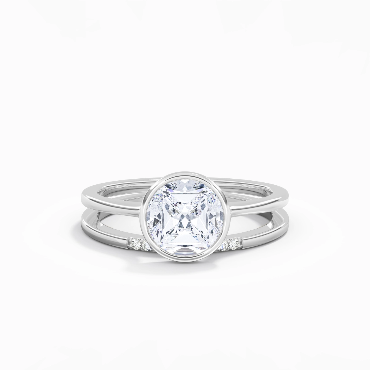 Simple Round 1.50ct Moissanite Bridal Set