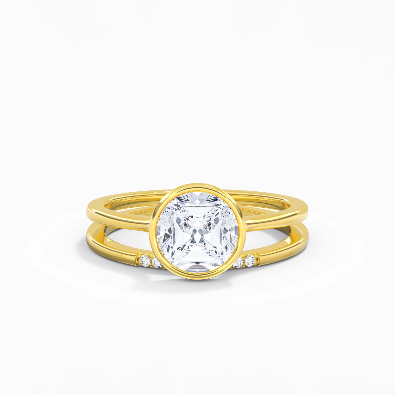Simple Round 1.50ct Moissanite Bridal Set