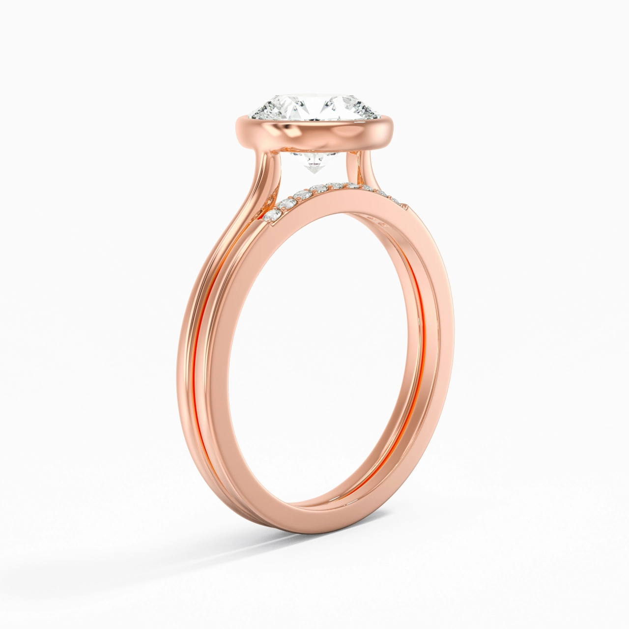 Simple Rond 1.50ct Moissanite Ensemble nuptial
