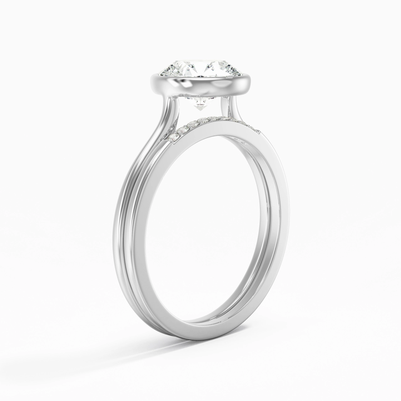 Simple Round 1.50ct Moissanite Bridal Set