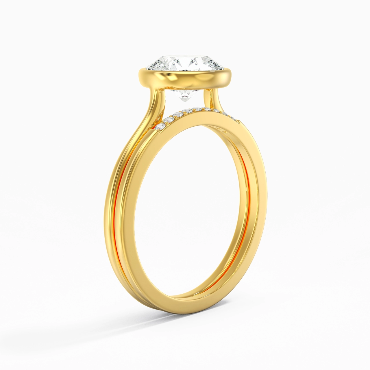 Simple Round 1.50ct Moissanite Bridal Set