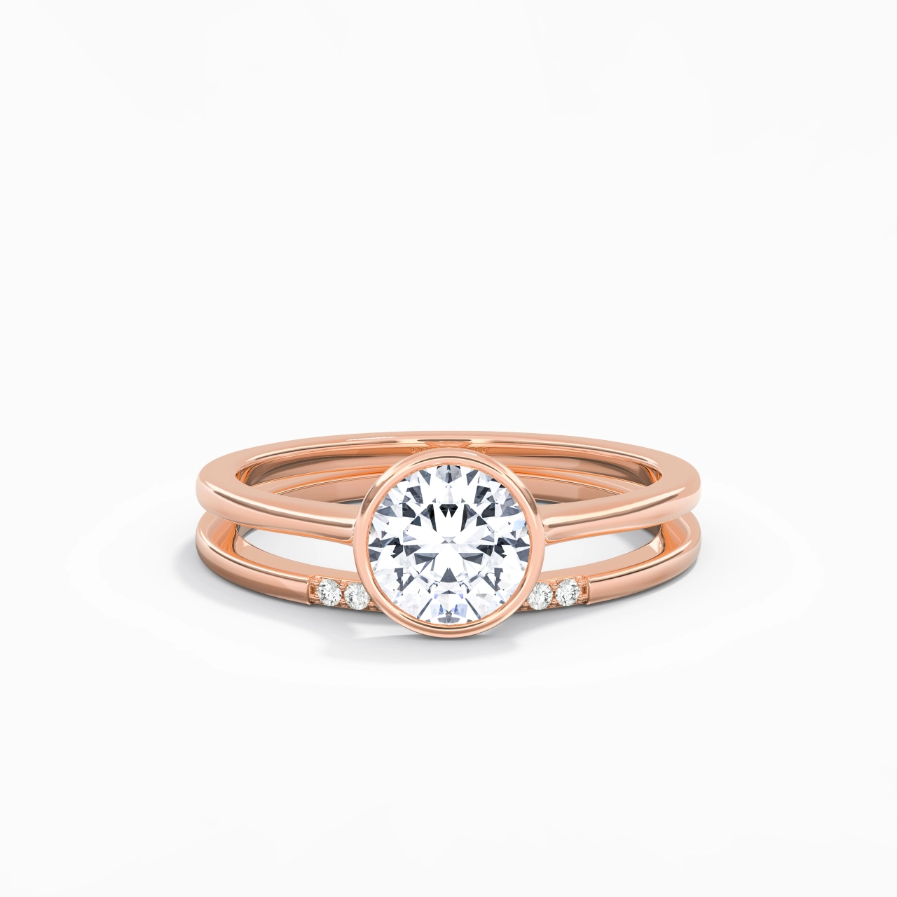 Simple Round 1.00ct Moissanite Bridal Set