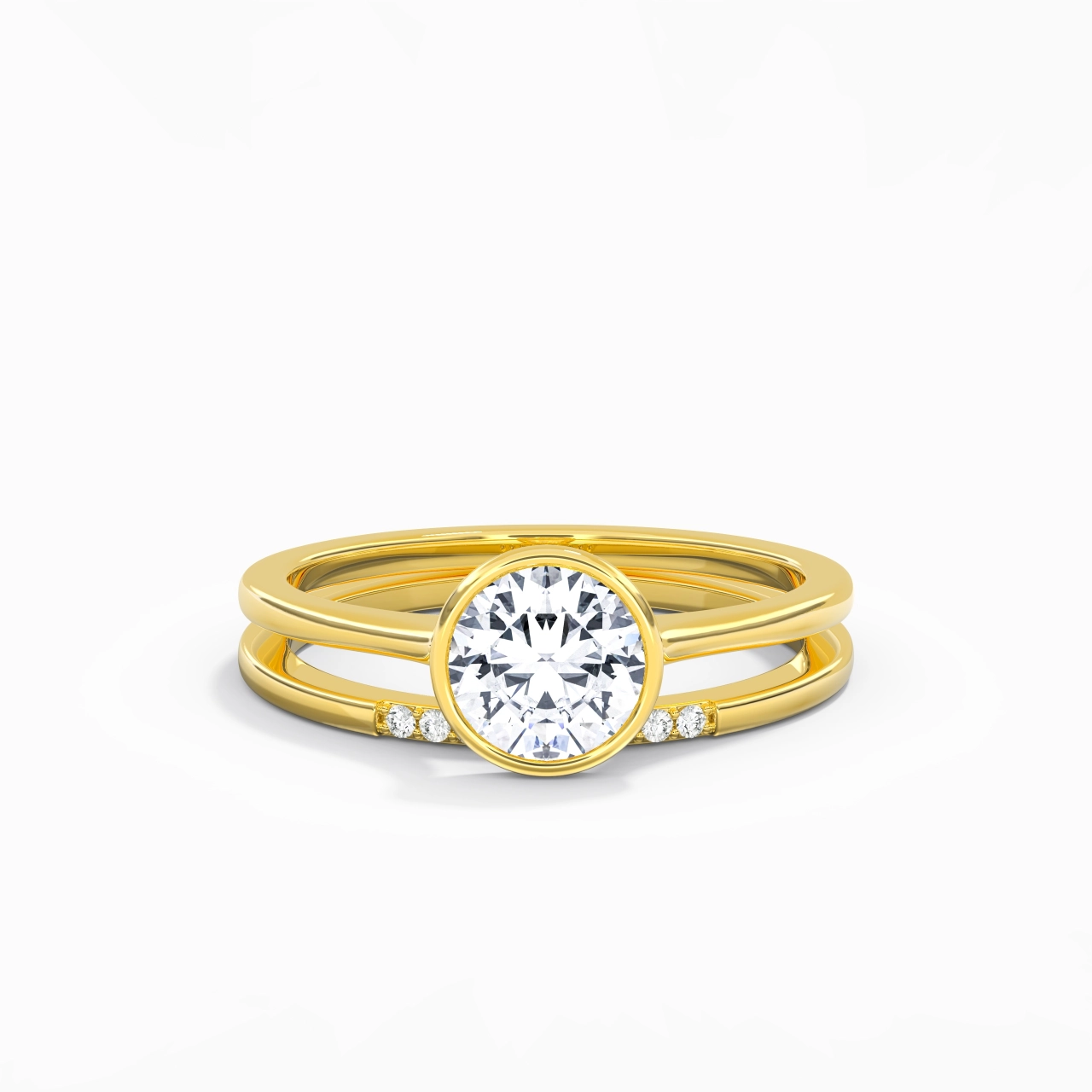 Simple Round 1.00ct Moissanite Bridal Set