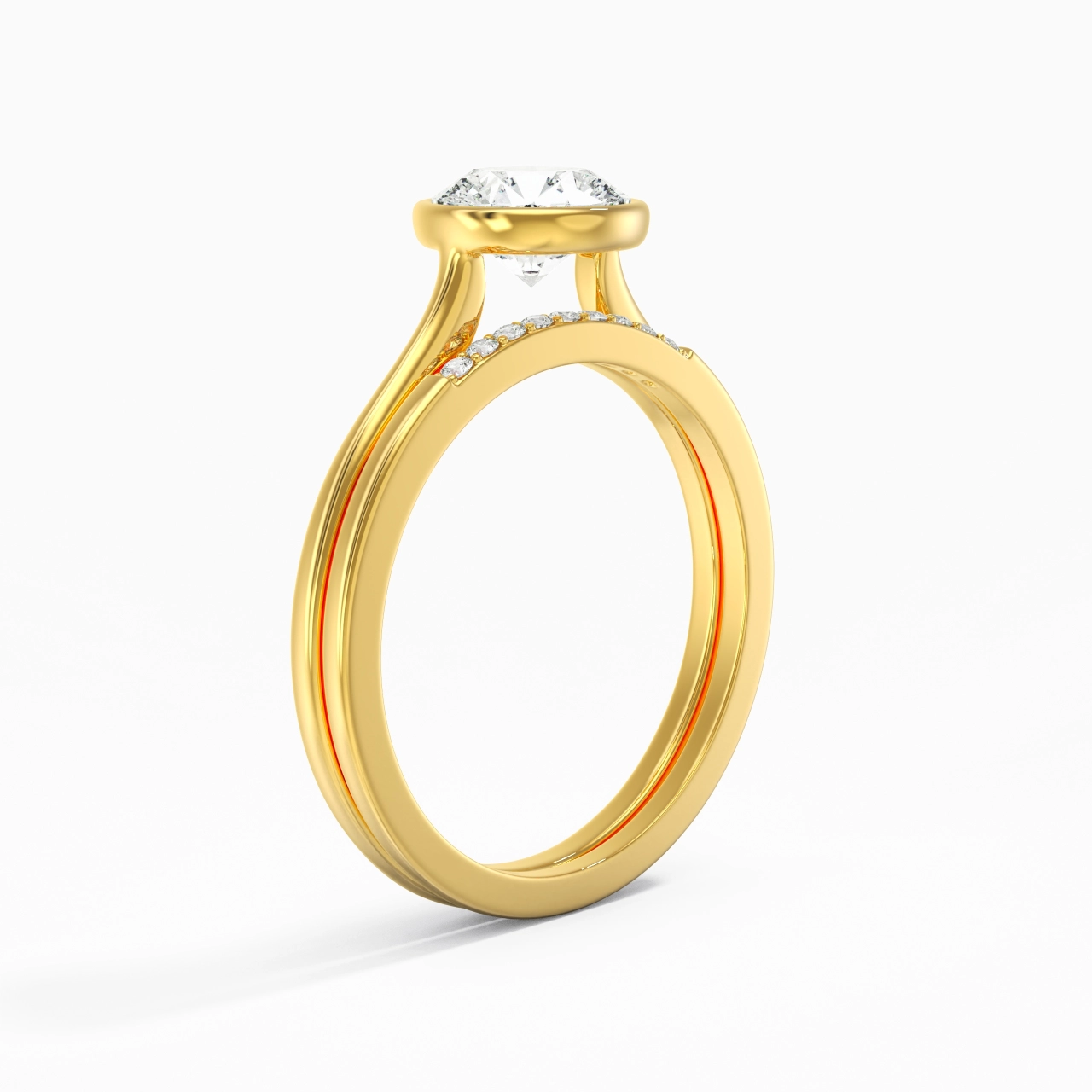 Simple Round 1.00ct Moissanite Bridal Set