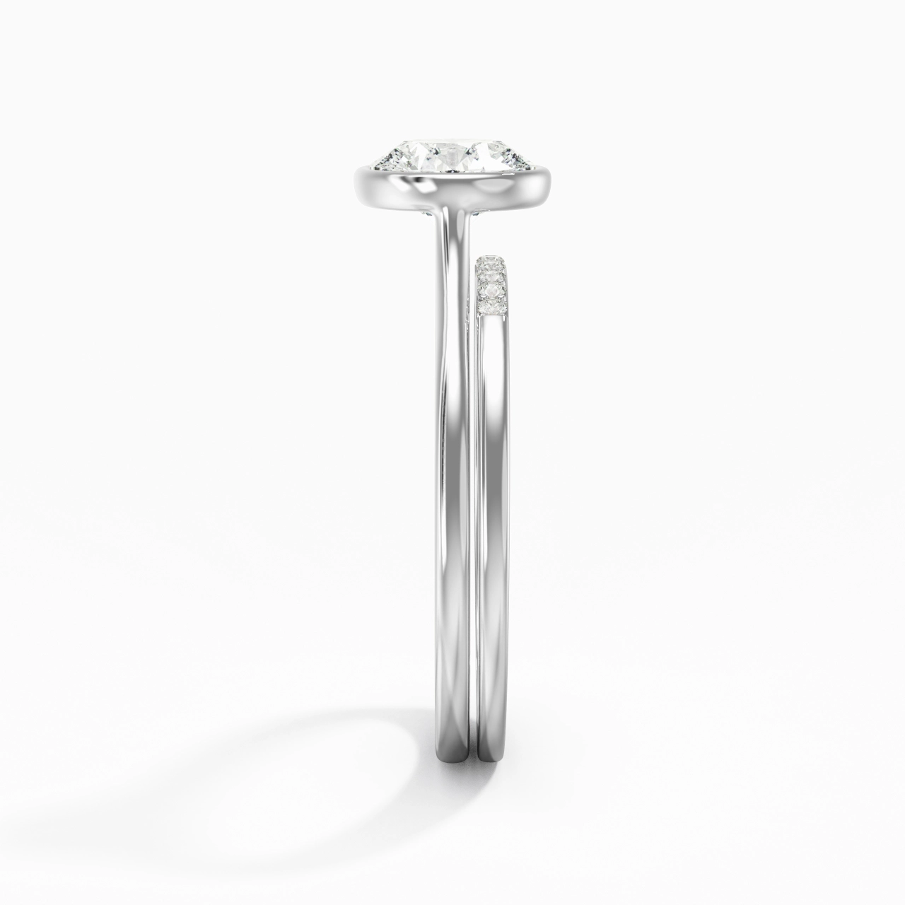 Simple Round 1.00ct Moissanite Bridal Set
