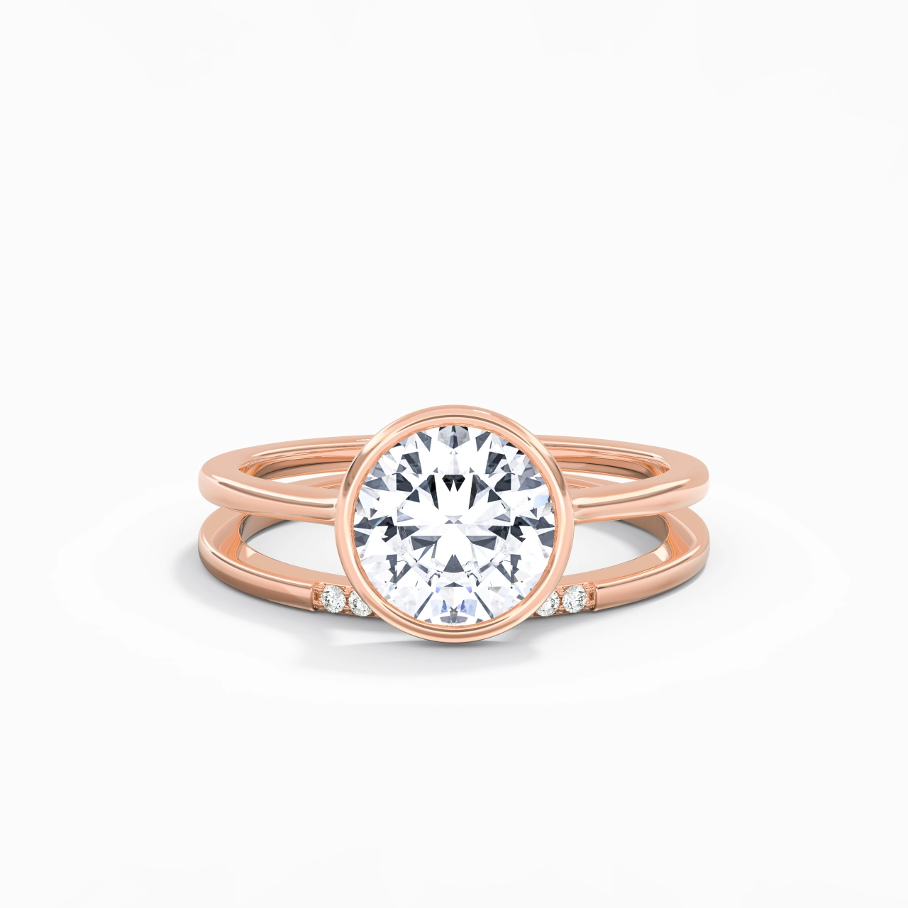Simple Round 2.00ct Moissanite Bridal Set