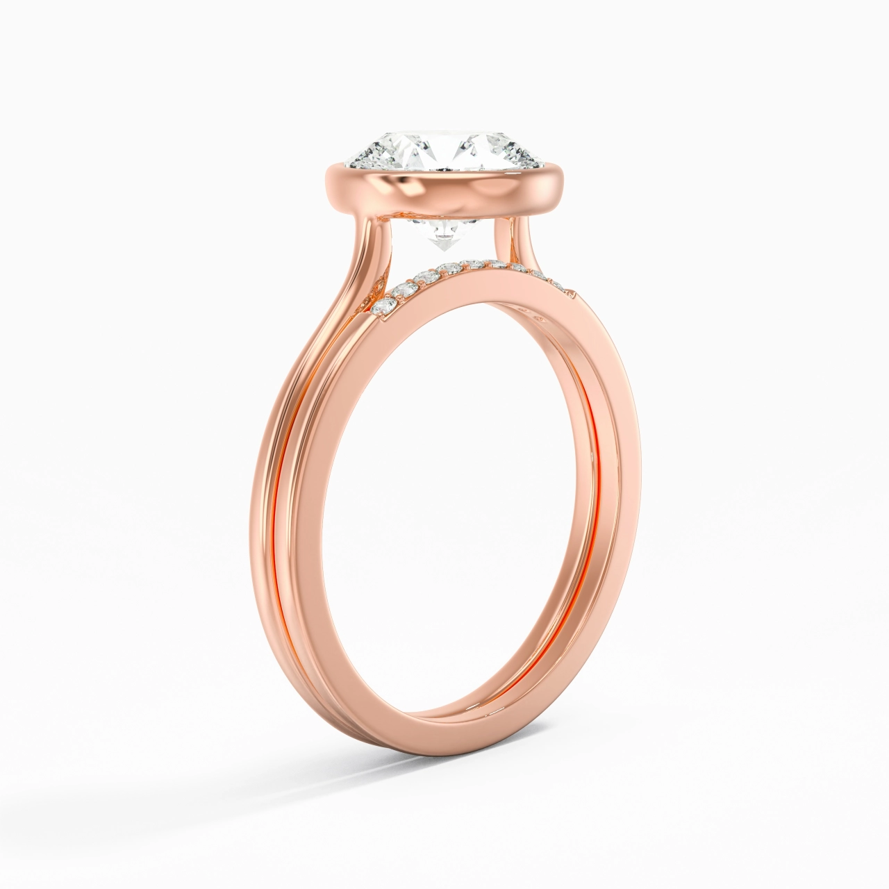 Simple Round 2.00ct Moissanite Bridal Set