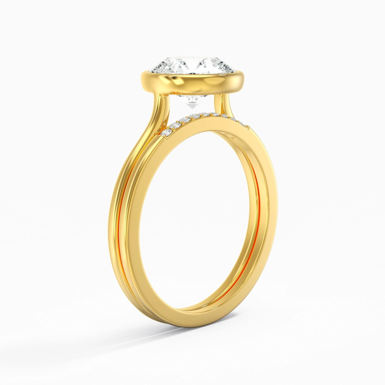 Simple Round 2.00ct Moissanite Bridal Set