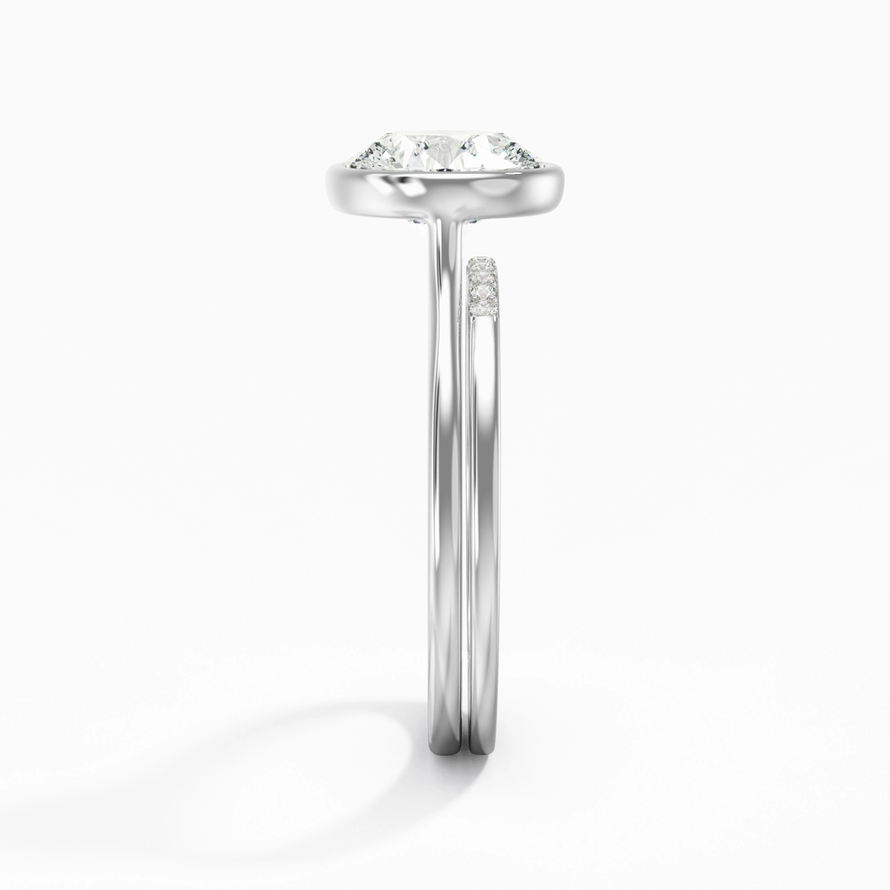 Simple Round 2.00ct Moissanite Bridal Set