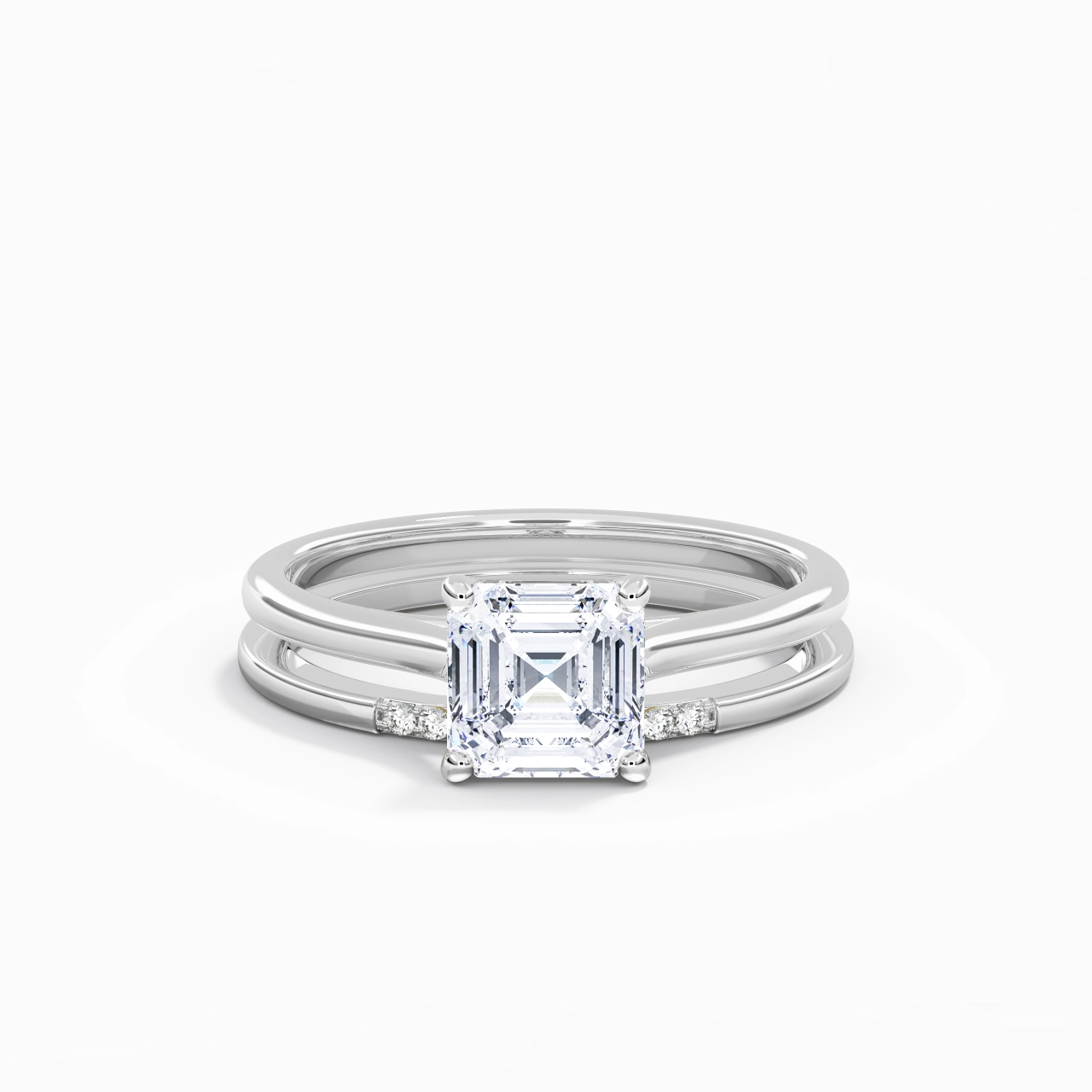 Moissanite Wedding Ring Set