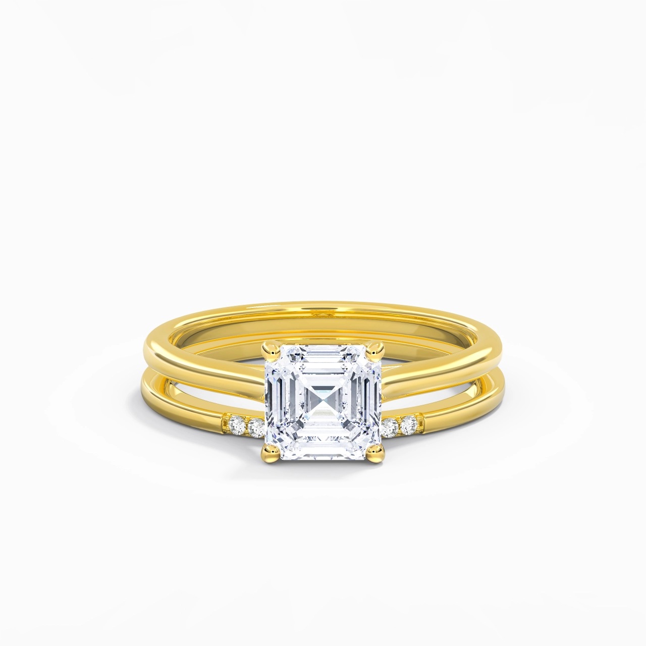 Moissanite Wedding Ring Set